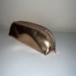 Morphe makeup brush bag, gold with gold zipper